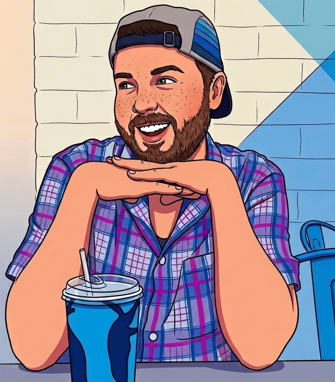 Illustrated portrait of Jason Frye